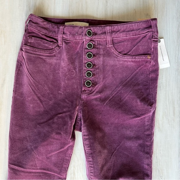 NWT Anthropologie Pilcro High-rise Skinny Corduroy in Mulberry - Picture 2 of 6